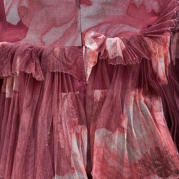 Hutch Burgundy Floral Tiered Maxi Dress, hemmed to midi length - Picture 11 of 12